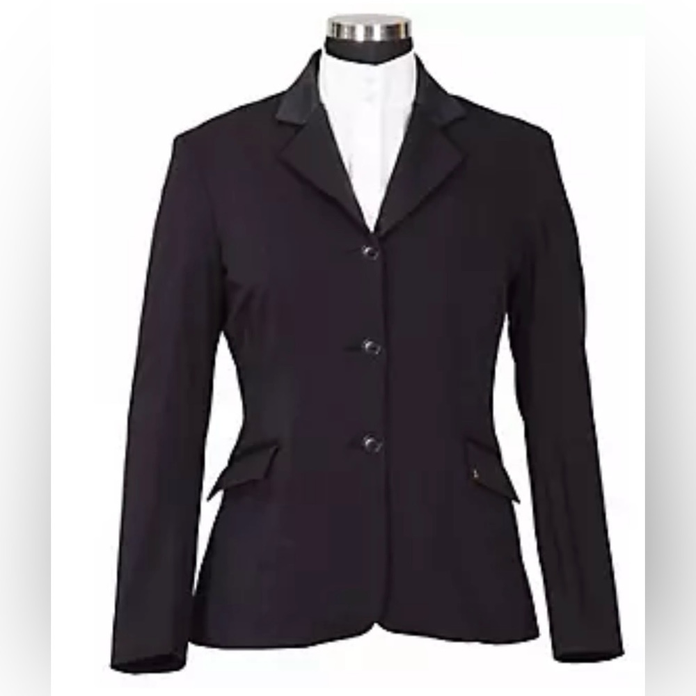 EQUINE COUTURE LADIES RALEIGH Black 4-Button Show Coat Equestrian Riding